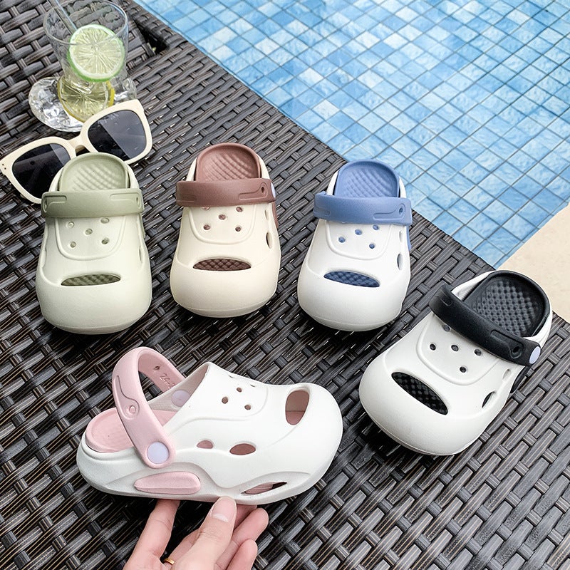 Children'S Clogs Solid Color Cute Casual Soft Sole Wear-Resistant Dual-Purpose Comfortable Men'S And Women'S Beach Sandals - Image 3