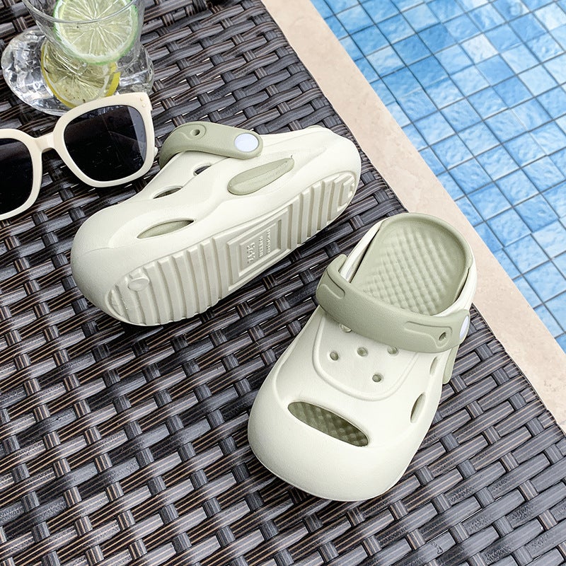 Children'S Clogs Solid Color Cute Casual Soft Sole Wear-Resistant Dual-Purpose Comfortable Men'S And Women'S Beach Sandals - Image 4
