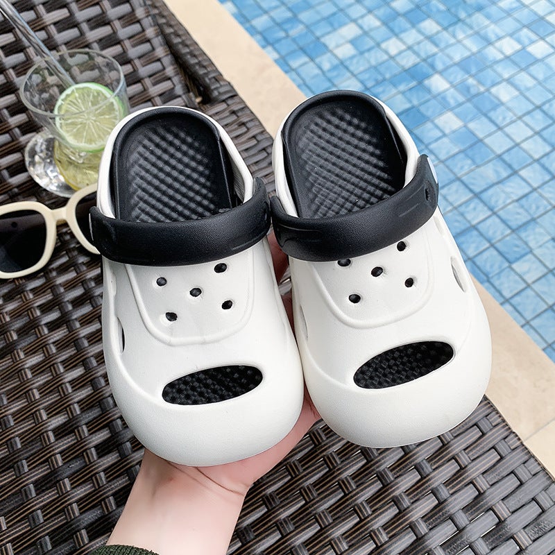 Children'S Clogs Solid Color Cute Casual Soft Sole Wear-Resistant Dual-Purpose Comfortable Men'S And Women'S Beach Sandals - Image 5