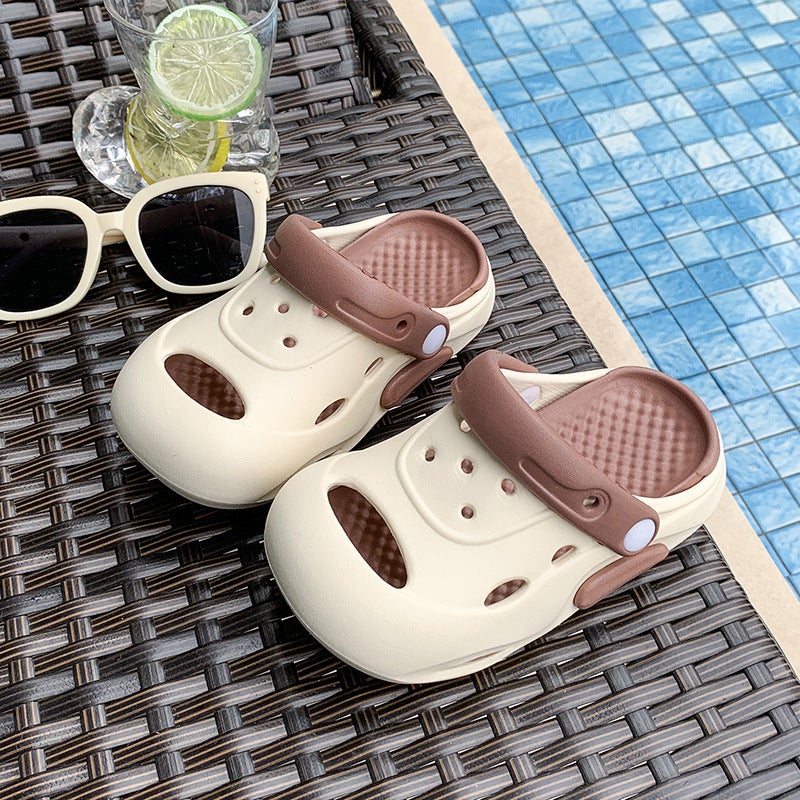 Children'S Clogs Solid Color Cute Casual Soft Sole Wear-Resistant Dual-Purpose Comfortable Men'S And Women'S Beach Sandals - Image 1