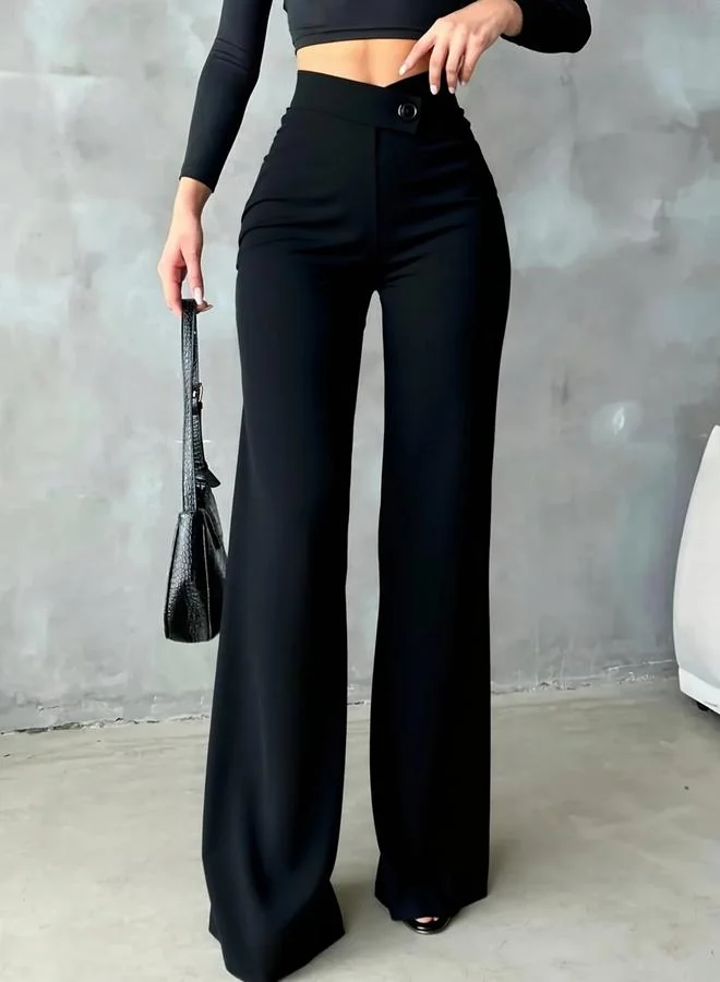 Take Two Black High Rise Straight Leg Pants