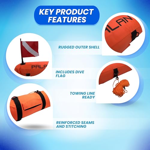 Scuba Choice Palantic Scuba Diving Spearfishing Nylon Torpedo Float with Dive Flag - Image 4