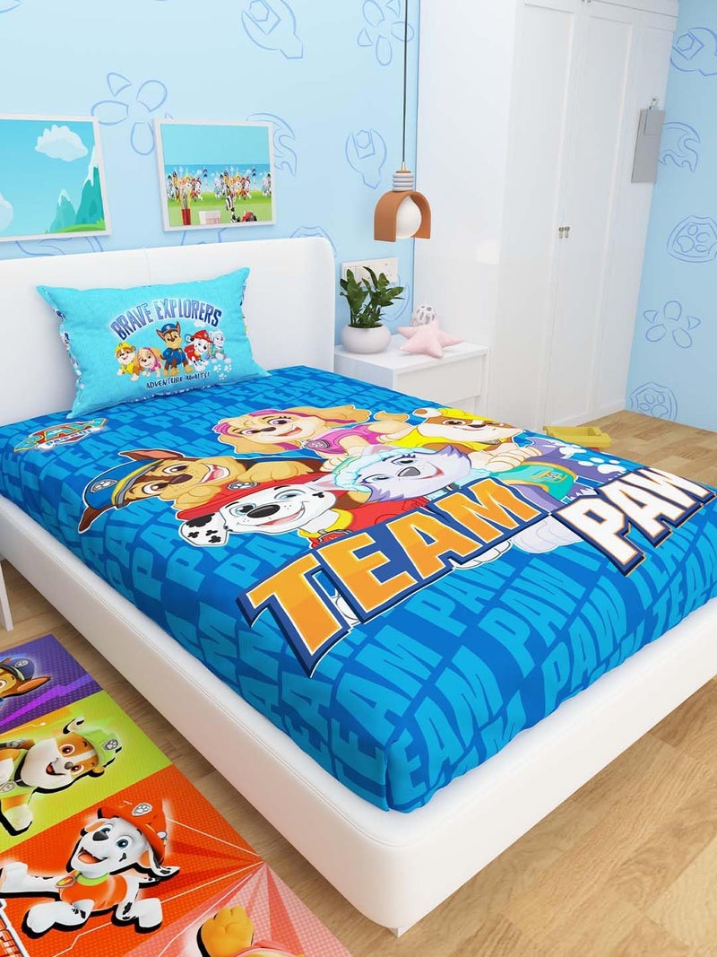 Athom Living Paw Patrol Cotton Single Bed Sheet for Kids Multicoloured 147 x 223 cm - Image 2
