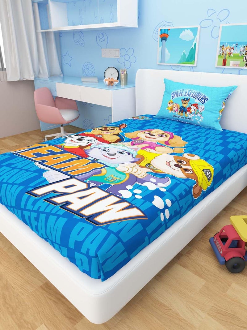 Athom Living Paw Patrol Cotton Single Bed Sheet for Kids Multicoloured 147 x 223 cm - Image 3