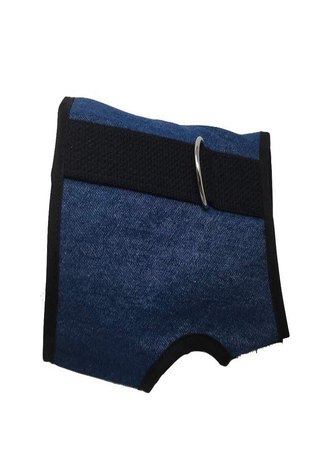 Kitty Holster Cat Harness – Secure Cat Harness for Walking, Soft Cotton Cat Accessories, Comfortable Fit, Strong Hook-and-Loop Closure, Made in USA – Denim Blue, XS