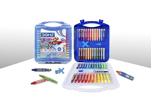 Doms 50 Shades Oil Pastel With Case|Smooth Color Intermixing For Better Effect|Bright&Intense Colors|Free Scrapping Tool&Color Pen|Non-Toxic&Safe For Childrens|Pack Of 1| Multicolor (DOMSOP50) - Image 2