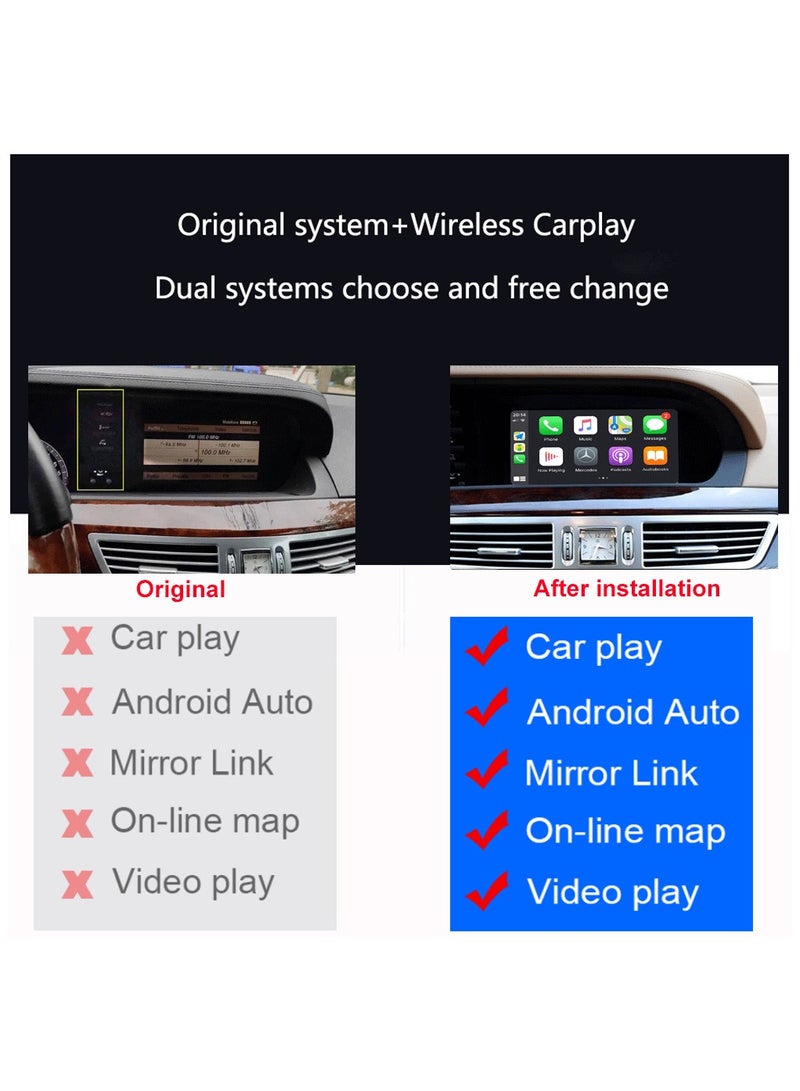 رايموس ترقية الوسائط المتعددة لنظام Raymos Wireless Carplay وواجهة Android Auto لنظام Linux لسيارة Mercedes Benz NTG5.0 - تشغيل الصوت والفيديو المحلي ورسم خرائط الهاتف، ودعم تثبيت نظام AHD الأمامي والخلفي مع كاميرا بانورامية بزاوية 360 درجة - Image 2