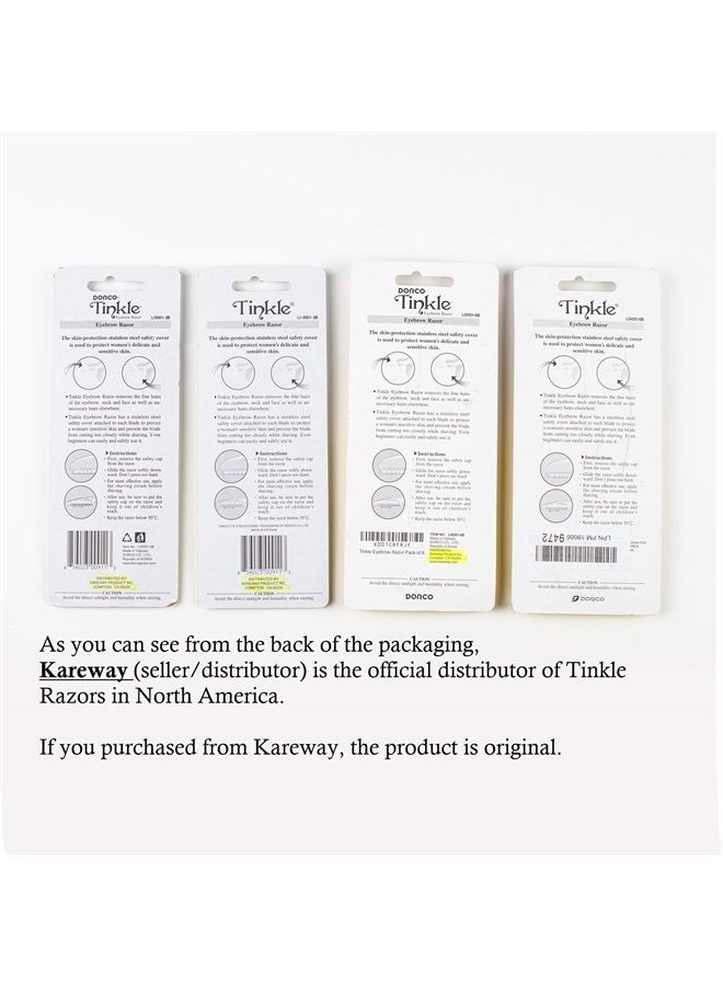 Tinkle Dorco Tinkle Eyebrow Razors for Women, 12 Razors [3ct per pack(4pk)], Eyebrow Trimmer Dermaplaning Tool for Safe and Easy Facial Hair Removal for Women, Exfoliating Face With Stainless Steel Safety Co - Image 2