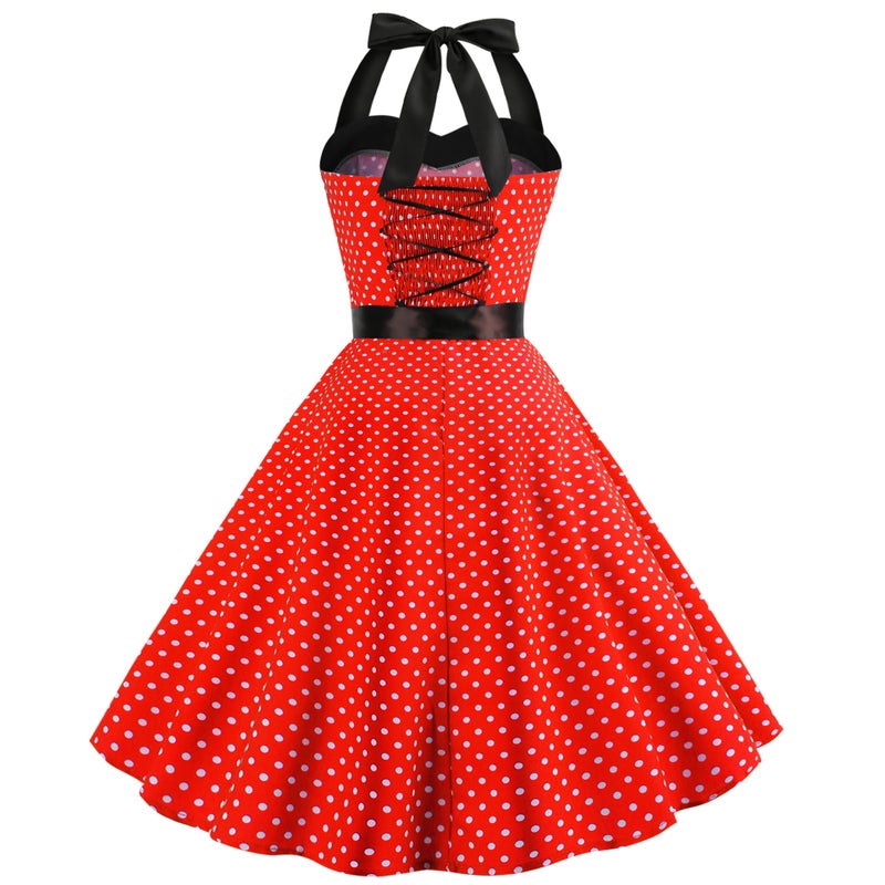 Wave Retro Suspenders Dress Tube Chest Slim Neck Big Skirt A Generation Of Hair - Image 5