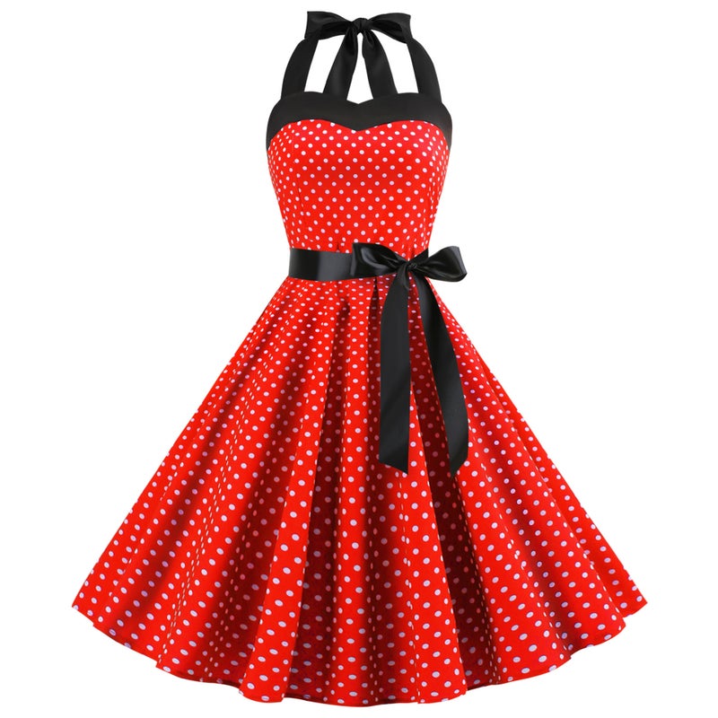 Wave Retro Suspenders Dress Tube Chest Slim Neck Big Skirt A Generation Of Hair - Image 4
