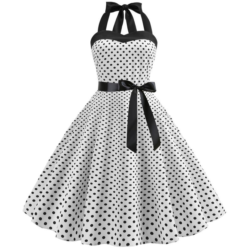 Wave Retro Suspenders Dress Tube Chest Slim Neck Big Skirt A Generation Of Hair - Image 2