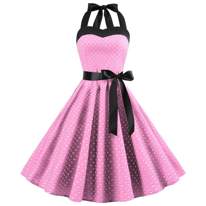 Wave Retro Suspenders Dress Tube Chest Slim Neck Big Skirt A Generation Of Hair - Image 1