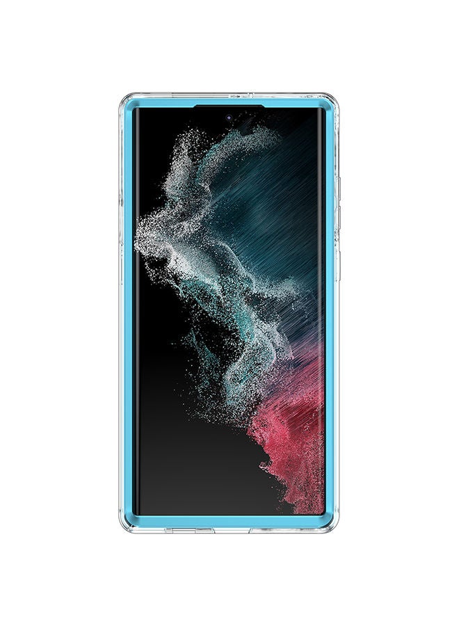 O Ozone Marble Gloss Series Cover for Samsung Galaxy S22 Ultra Case Full-Body Shockproof - Blue  - Image 2