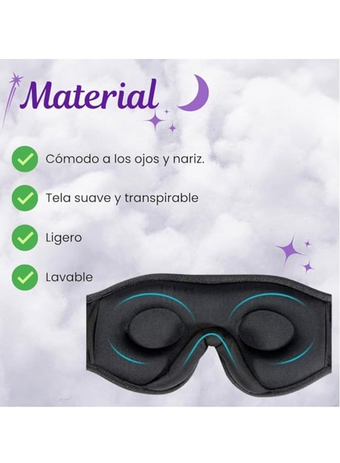 general Headband Headphone Mask with Bluetooth 5.0 Sleep with Noise Cancellation, Adjustable Sleep Headphones, Eye Mask with Speaker, Washable, Suitable for Office, Travel, Yoga - Wireless Sleep Headphones for Men and Women - Image 4