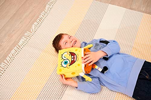 Simba Toys Spongebob Squarepants Plush – Ultra Soft & Cuddly - Kids Toy, Gift for Children, Ages 3+, Yellow, 14 inches (Huggable Collectible) - Image 5