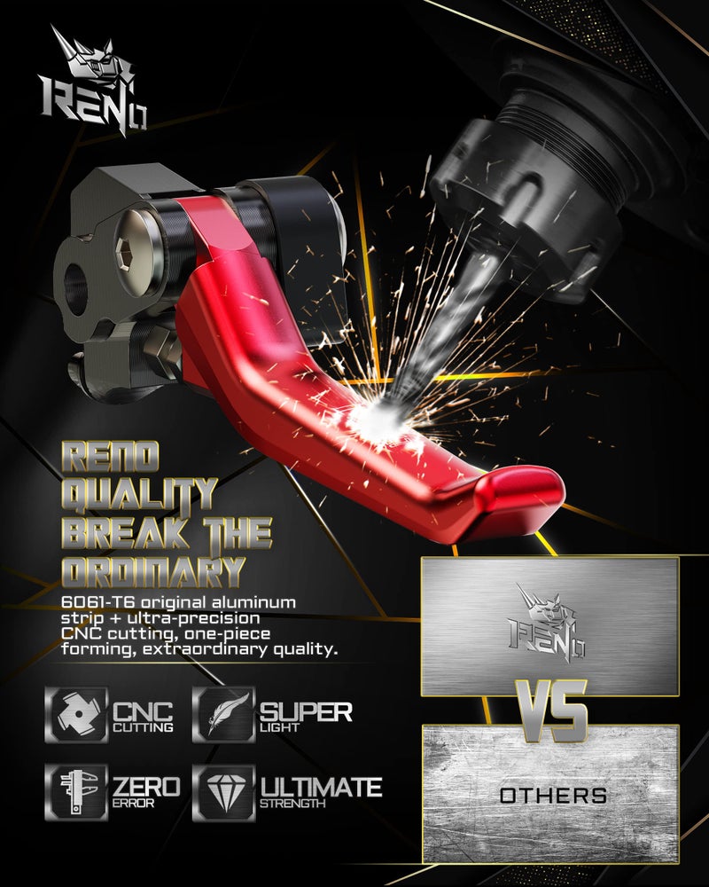 RENO Pivot Clutch Brake Levers Dirt Bike Adjustable Handle Compatible with CRF250L 2012-2021 / CRF250M 2013-2017 / CRF250 Rally 2017-2021 / CRF300L 2021-2022 / CRF300 Rally 2021-2022 Red - Image 2