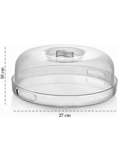 Octopus Bazaar Stylish Crystal Cake Bowl with Handle 27 cm Treat Presentation  - Image 2