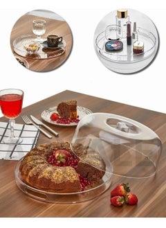 Octopus Bazaar Stylish Crystal Cake Bowl with Handle 27 cm Treat Presentation  - Image 1