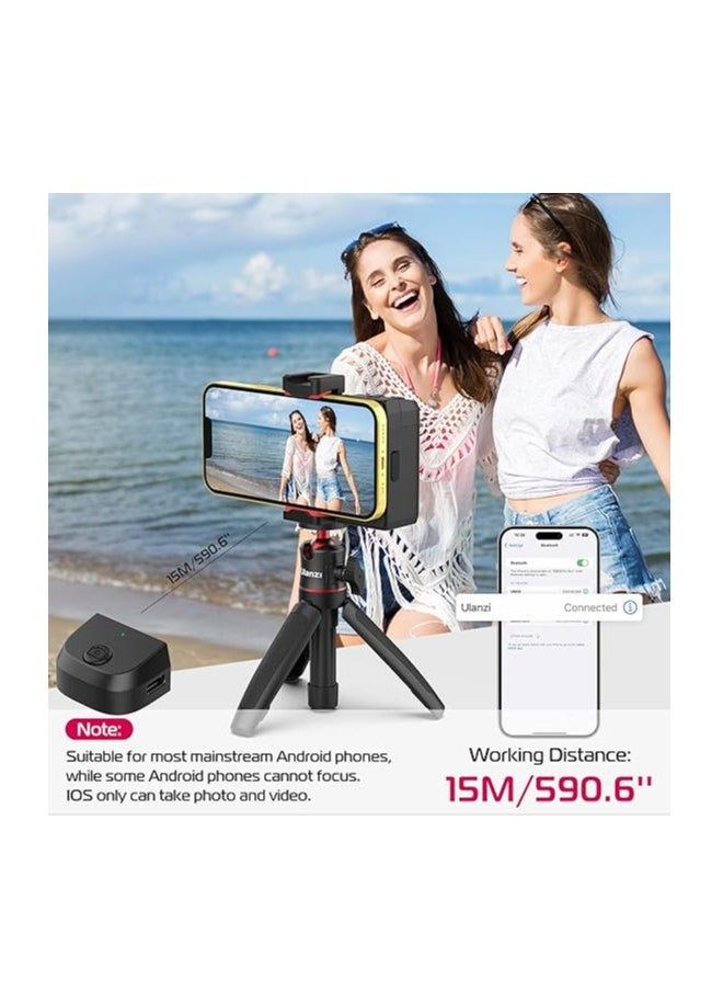 Ulanzi - ULANZI CG02 Ungraded Smartphone Camera Shutter Handle Grip w Detachable Wireless Bluetooth Remote Control,Three-Gear Adjustable Fill Light for iPhone Samsung Google OnePlus Phones Video/Photo Shooting - Image 1