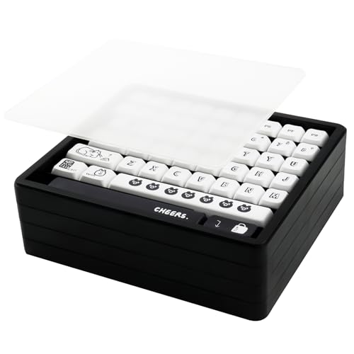 Hyekit Keycaps Storage Box, 4th Floor PBT Dustproof Display Case, 252 Keys Visible Top Cover Keycaps Collection Box for Cherry MOA XDA SA OEM MSA DSA Mao Profile Mechanical Keyboard Keycap (Black) - Image 1