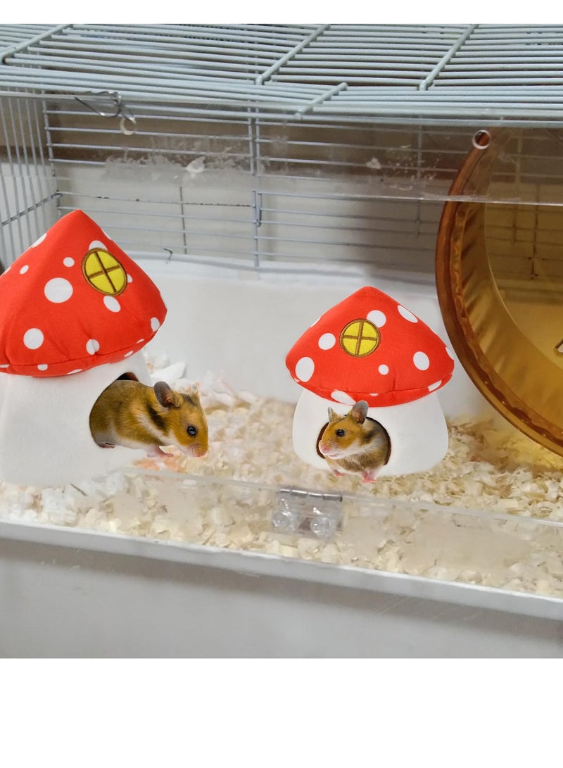 Cozy Mushroom House for Small Pets - Guinea & Hamster Bed, Soft Cotton Nest for Hedgehogs, Squirrels, Lizards & More - Perfect Bedding for Your Adorable Pets! - Image 2