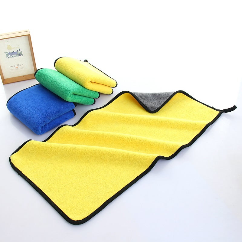 Coral Fleece Car Wash Towel Housekeeping Cleaning Cloth Double-Sided Thickened Settable Logo Car Beauty Car Towel - Image 4