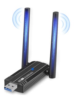 Wireless USB WiFi Adapter, 2.4/5Ghz Wireless Network External Receiver, Driver Free 1300Mbps Dual Band WiFi Dongle, Supporting Windows 11/10/8.1/8/7/XP
