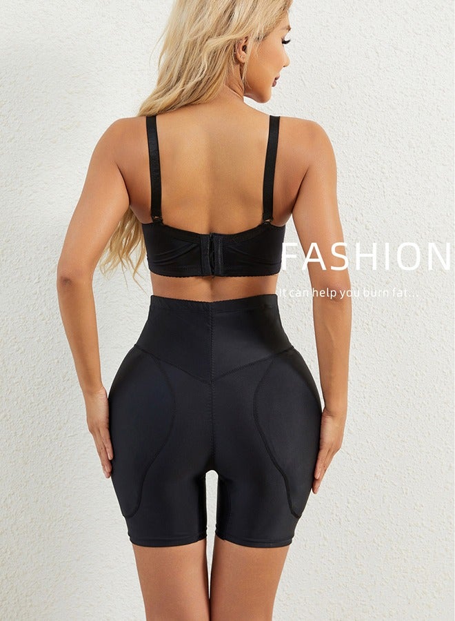 DUNISO Women's high waisted shapewear shorts, belly control shorts with sponge pad, adjustable elastic buckle, breathable and soft, suitable for postpartum shapewear or daily wear,black, size XL  - Image 4
