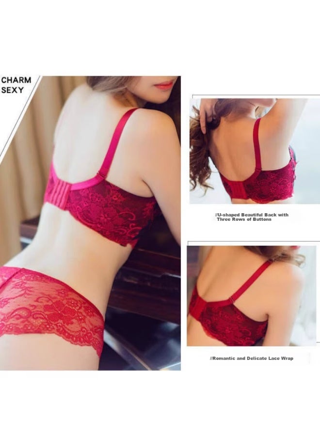 Kj Women's Lucky Year Lingerie Set Wireless Bra Small Chest Push-up Side Support Anti-sagging Year Of The Horse Gift - Image 2