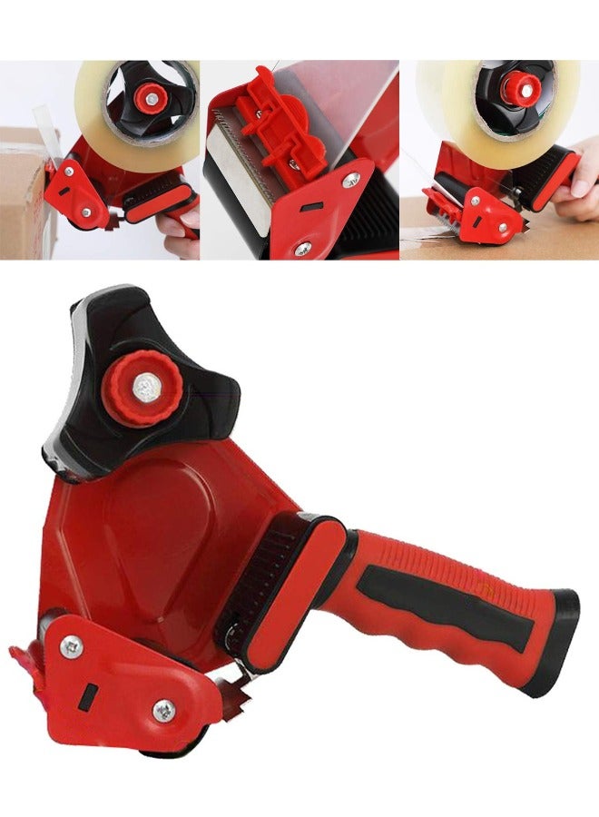 تشيس اب مسدس توزيع شريط التغليف لشريط التغليف بعرض 5 سم، قلب 76 مم للكرتون والتغليف وختم الصناديق، مقبض سيليكون أحمر - Image 3