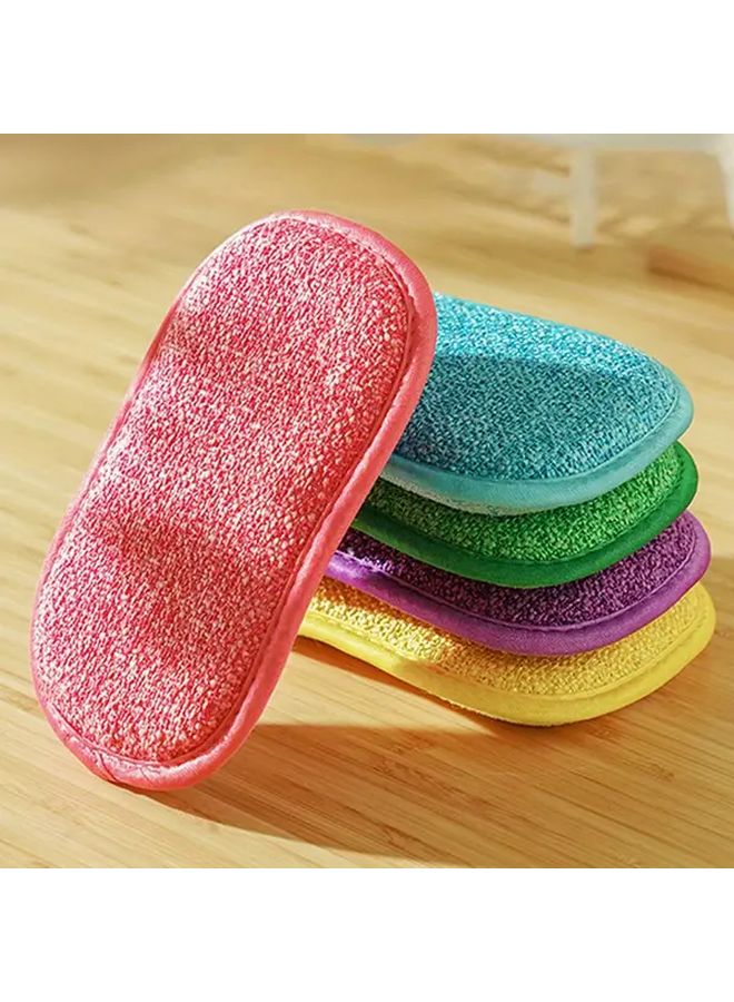 5 Microfiber Scrub Sponges Non Scratch Non Stick For Dishes Pots Durable Cleaning Tools Kitchen Use Home And Restaurant Surprised Color - Image 1