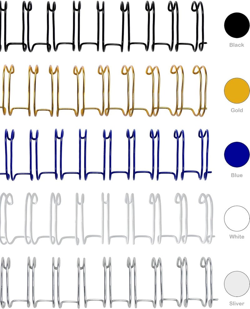 RAYSON Wire binding ring,9.5 mm, 3:1 pitch double loop wire mixed colour 34 holes,100pcs/box - Image 4