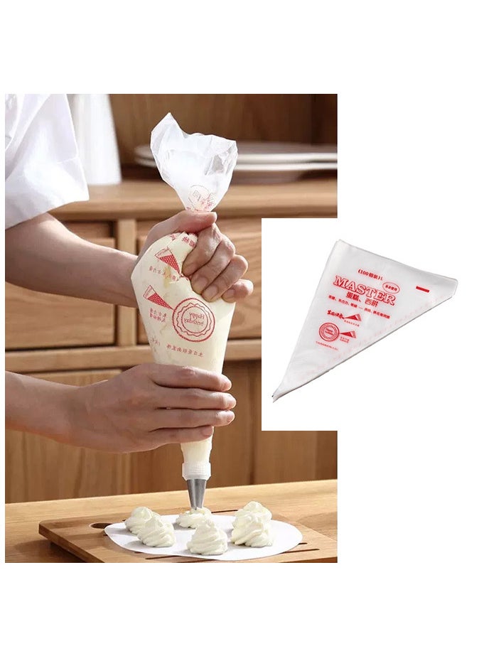 Generic 100 Piece Cake Decorating Disposable Piping Bags, Cake Icing Piping Decorating Tool White  - Image 1
