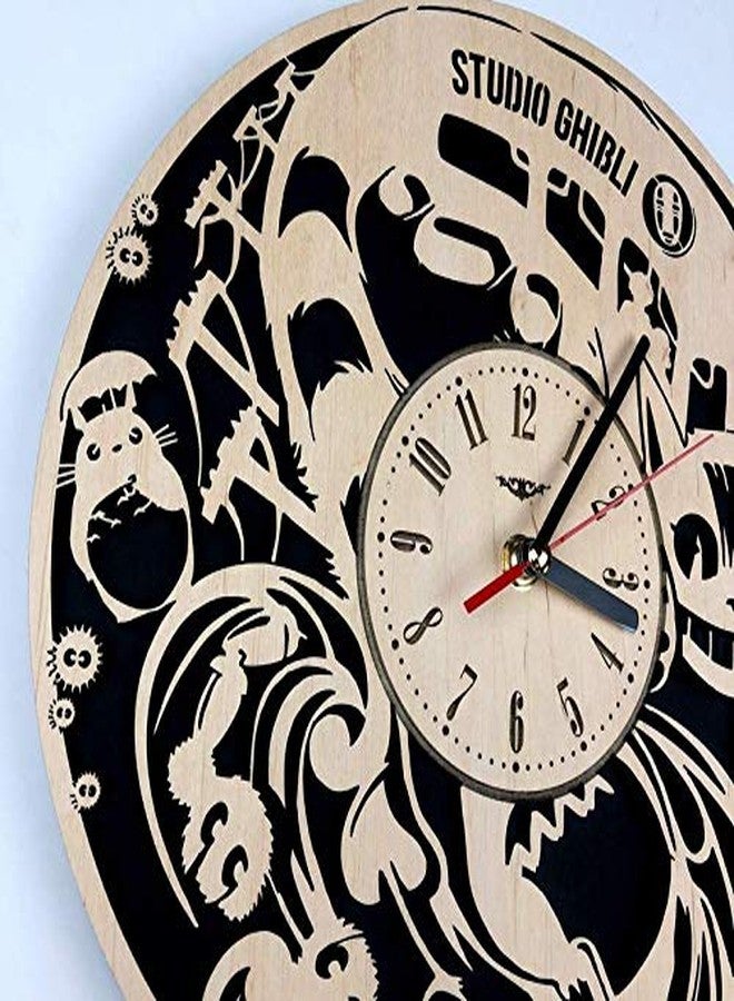 NABSTER Studio Ghibli Wall Clock Made of Eco Friendly Wood - Unique Anime Gift Idea and Home Decor - Great Wall Art for Living Room Kitchen Bedroom Kids - Standard - Image 4
