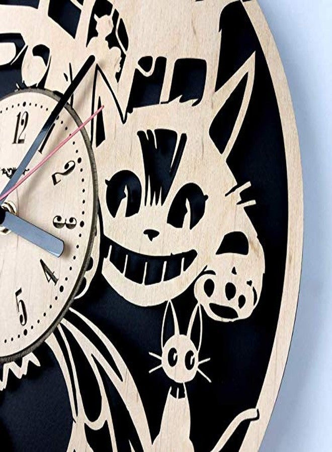 NABSTER Studio Ghibli Wall Clock Made of Eco Friendly Wood - Unique Anime Gift Idea and Home Decor - Great Wall Art for Living Room Kitchen Bedroom Kids - Standard - Image 3