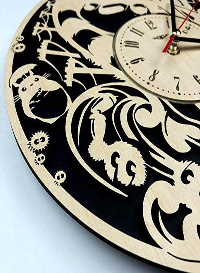 NABSTER Studio Ghibli Wall Clock Made of Eco Friendly Wood - Unique Anime Gift Idea and Home Decor - Great Wall Art for Living Room Kitchen Bedroom Kids - Standard - Image 5
