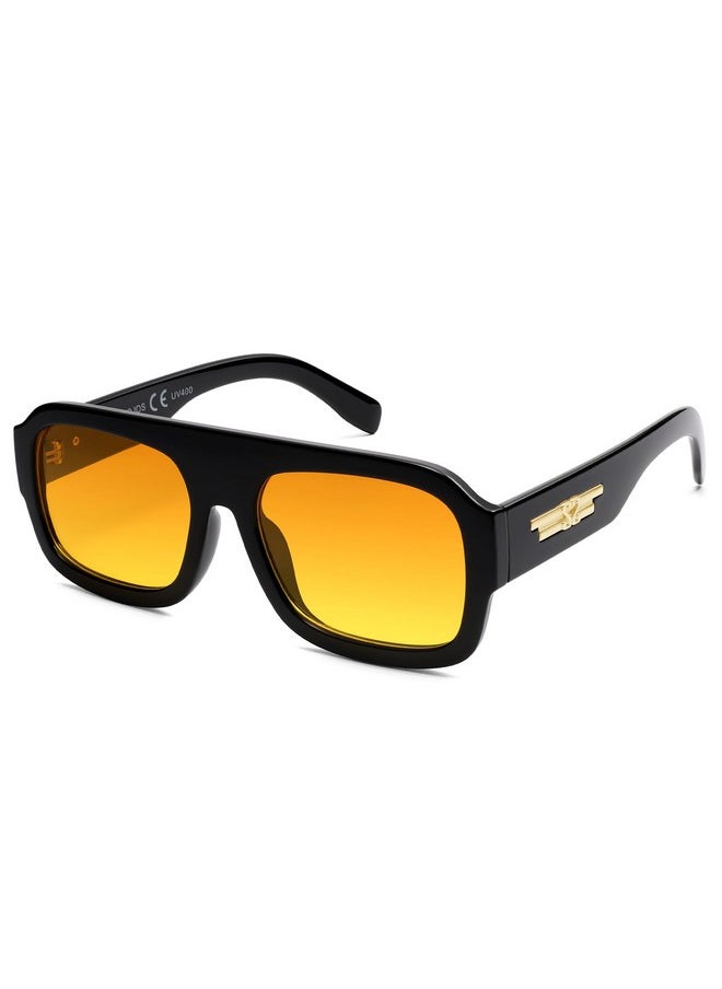 Sojos Trendy Square Aviator Sunglasses For Womens Mens Polarized Plastic Frame Flat Top Designer Inspired Shades Uv400 Sun Glasses Sj2281  - Image 1