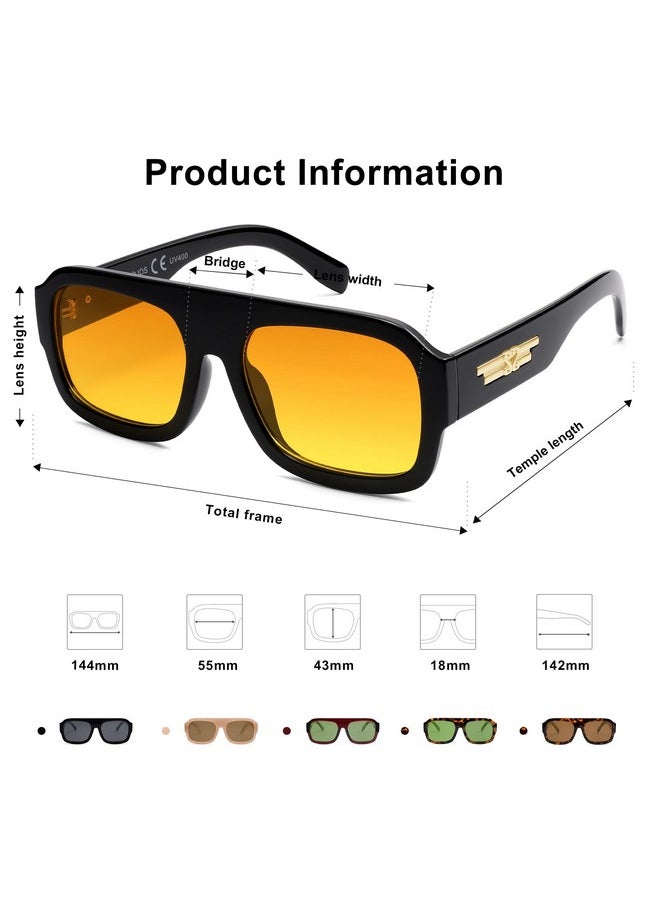 Sojos Trendy Square Aviator Sunglasses For Womens Mens Polarized Plastic Frame Flat Top Designer Inspired Shades Uv400 Sun Glasses Sj2281  - Image 5