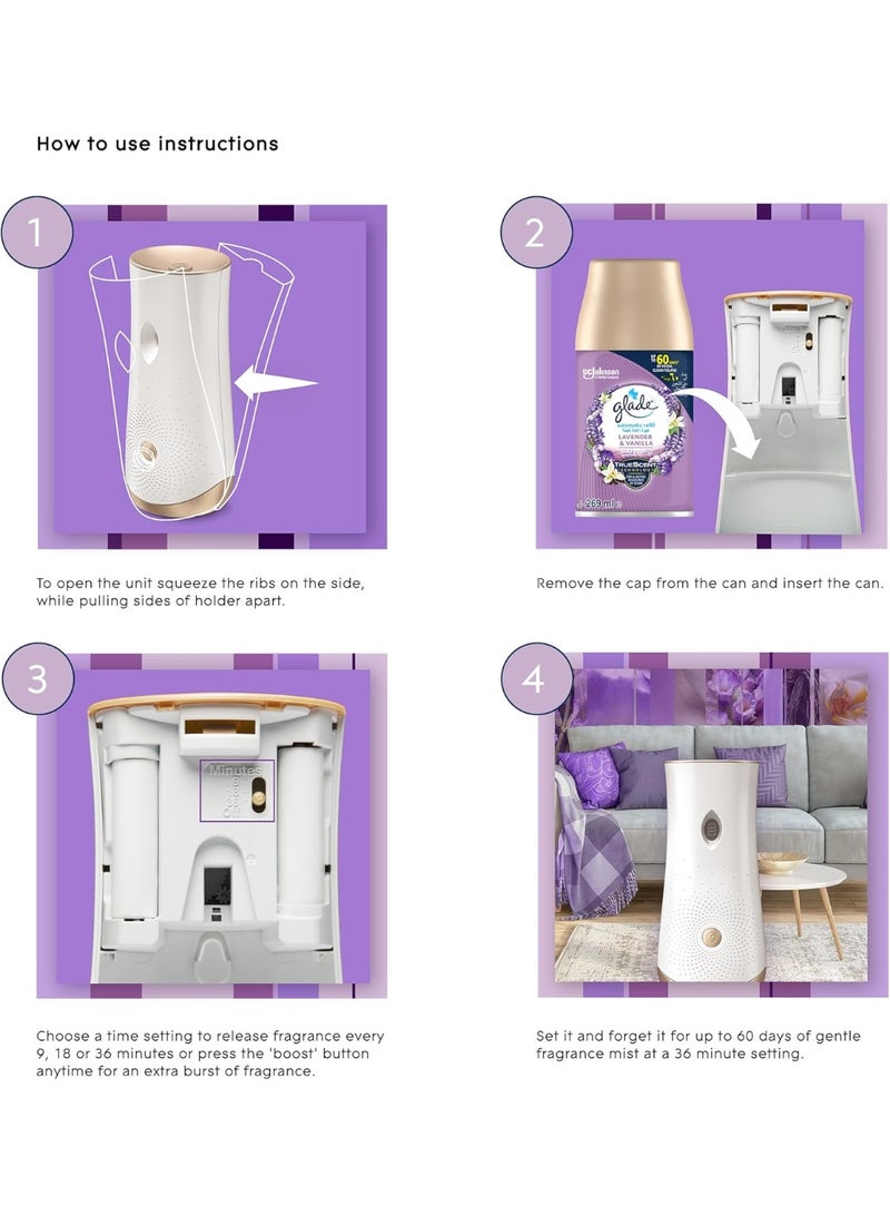 جليد معطر جو أوتوماتيكي برائحة اللافندر والفانيليا، 269 مل - Image 4