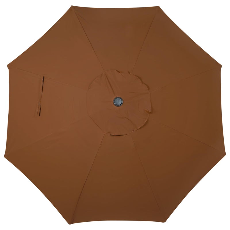 Blissun 9' Outdoor Patio Umbrella, Outdoor Table Umbrella, Yard Umbrella, Market Umbrella with 8 Sturdy Ribs, Push Button Tilt and Crank, Brown - Image 4