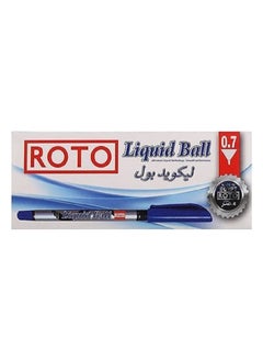 Roto Roto Liquid Ballpoint Pen, 0.7 mm, Blue - Pack of 12  - Image 1