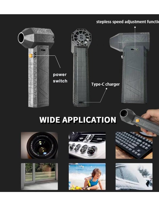 Super ZYouth Mini Blower, 130000 RPM Portable Mini Jet Blower, Cordless Jet Blower Car Dryer - 3 Speed ​​Adjustment with Large Battery and Type-C Fast Charging  - Image 5