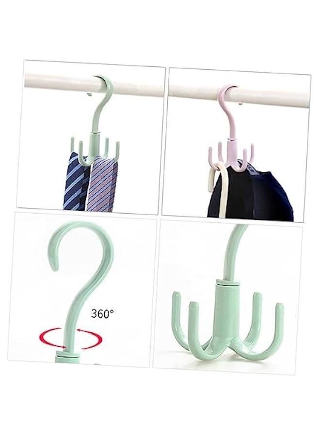 Umbrella Holder Compact Hanger 9 Pcs 360 Towel Hooks Towels Hanger Rotatable Hooks Hanging Hooks Closet Hooks Lotus Root Starch Multifunction Degree Rotating Matcha Green Hooks  - Image 4