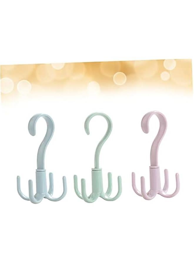 Umbrella Holder Compact Hanger 9 Pcs 360 Towel Hooks Towels Hanger Rotatable Hooks Hanging Hooks Closet Hooks Lotus Root Starch Multifunction Degree Rotating Matcha Green Hooks  - Image 5