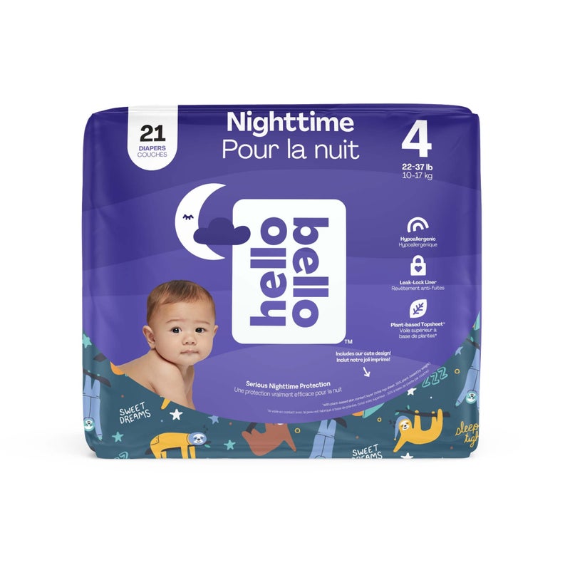 Hello Bello Premium Overnight Baby Diapers Size 4, 21 Count, Unisex, Ultra Absorbent and Soft Disposable Diapers for Babies and Toddlers - Image 1
