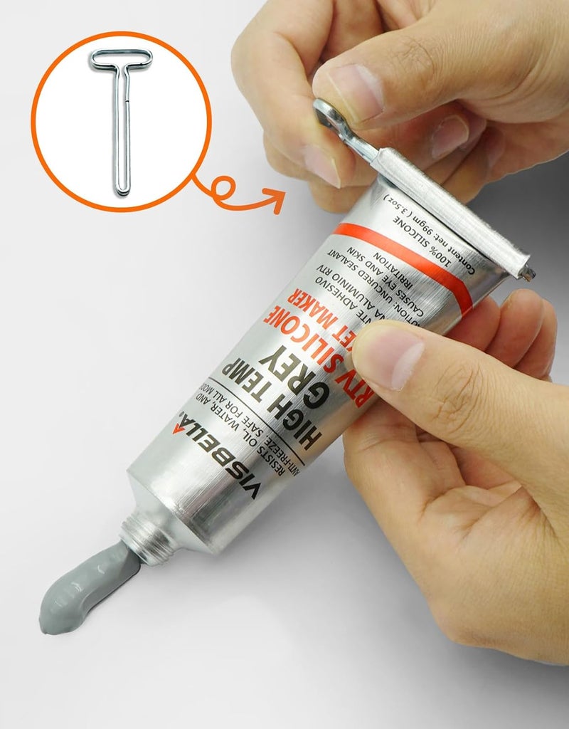 Visbella Gasket Maker Oil Resistant Sensor Safe Neutral RTV Silicone Sealant Non-Corrosive High Flexibility Ideal for Domestic & Older Vehicles 99g (Grey) Quick assemble - Image 4