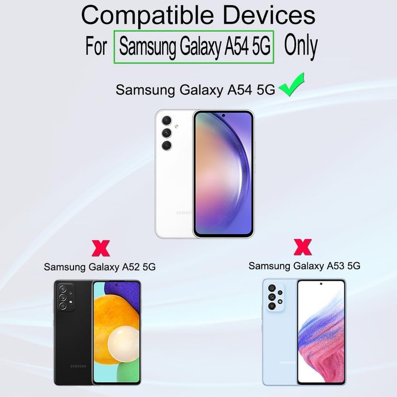 Ibywind Screen Protector For Samsung Galaxy A54 5G(6.4 Inches),with 2Pcs Tempered Glass,1Pc Camera Lens Protector,1Pc Backing Carbon Fiber Film[Fingerprint Reader,Easy to install,HD Clear] - Image 2