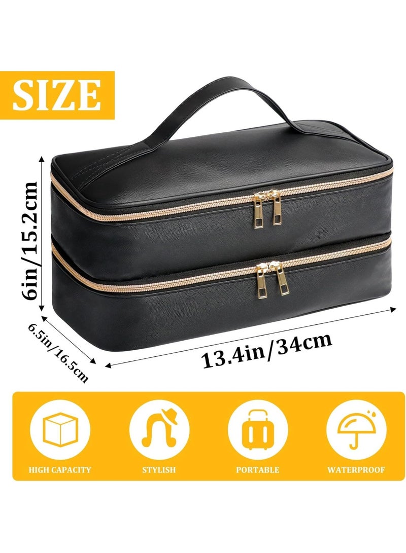 Travel Carrying Case for Shark FlexStyle & SpeedStyle, Double Layer Storage Organizer, Waterproof PU Leather, Black - Image 5