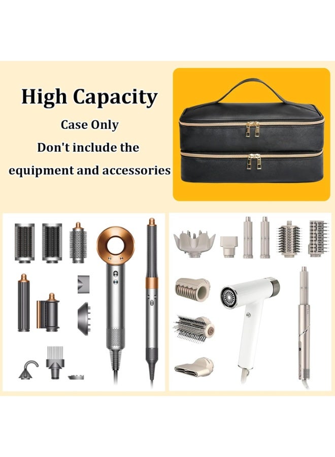 Travel Carrying Case for Shark FlexStyle & SpeedStyle, Double Layer Storage Organizer, Waterproof PU Leather, Black - Image 2