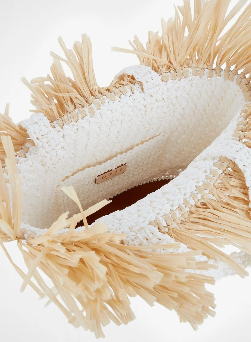 0711 Tbilisi  White Malibu Hand Woven Beach Bag for Women | Best Price UAE